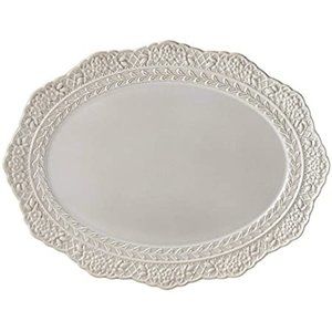 Lenox Chelse Muse Large Grey Sculpted Oval Platter